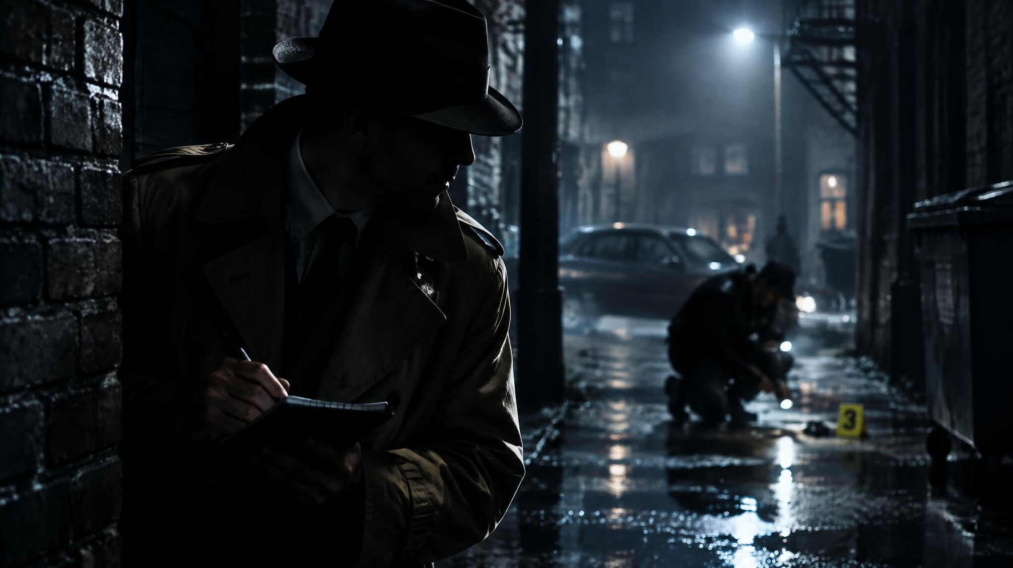 private investigator in shadows