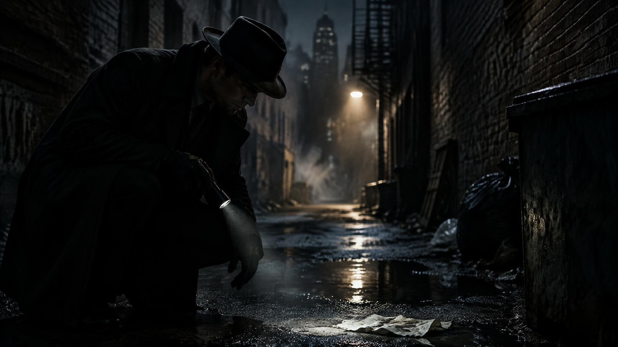 private investigator in shadows