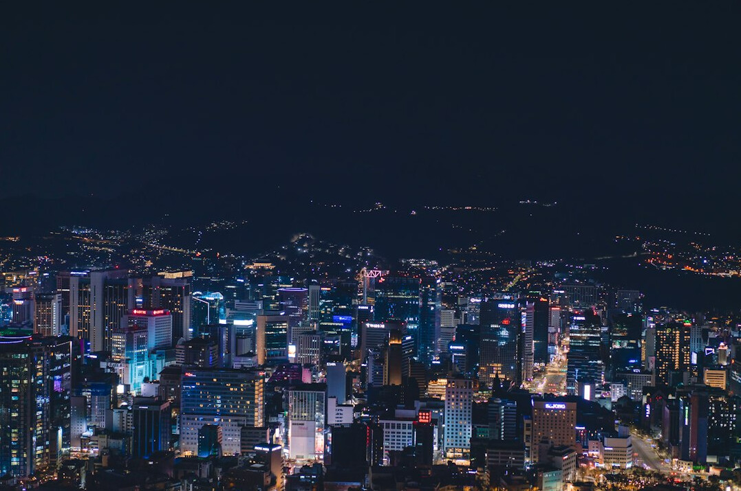 night city skyline with lights